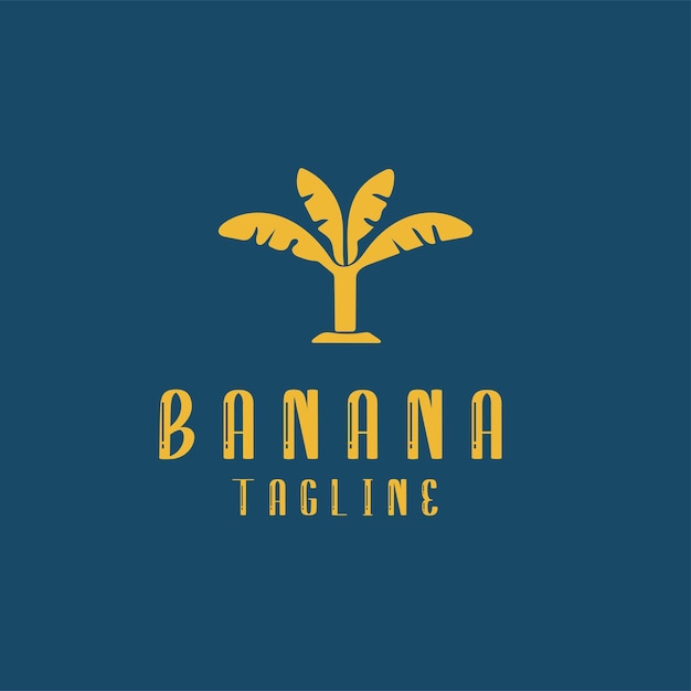 Flat Style Tree Banana Logo Design