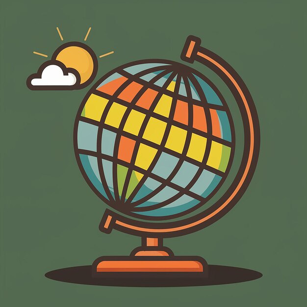 Vector flat style vector illustration of the globe