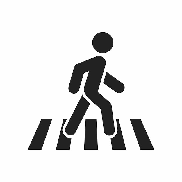 flat style zebra crossing persoon icoon illustratie