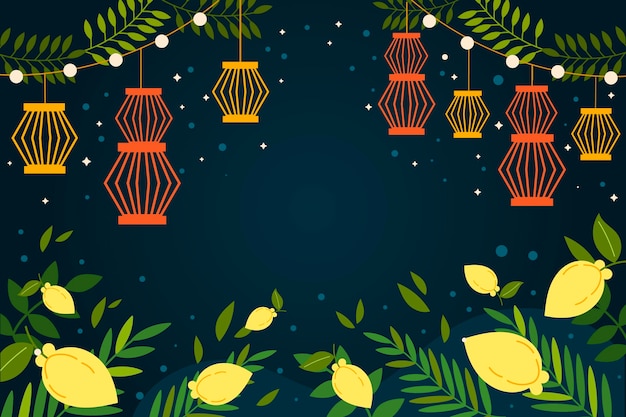 Vector flat sukkot background