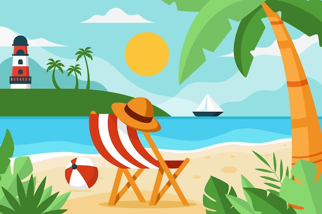 Flat summer background for videocalls