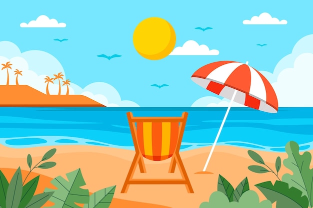 Vector flat summer background for videocalls