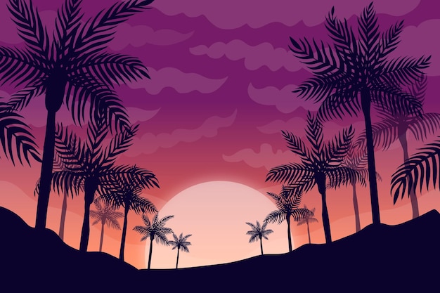 Vector flat summer background for videocalls