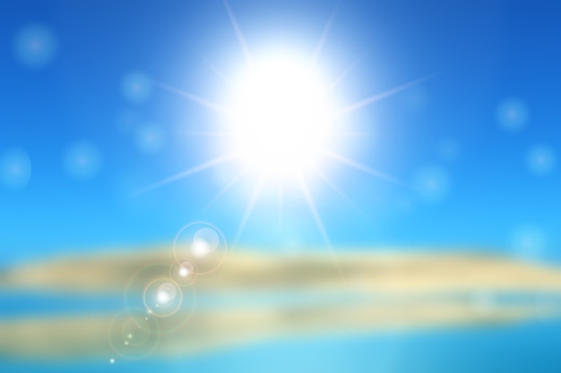 Vector flat summer background with sunshine