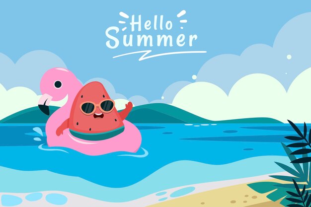 Vector flat summer background