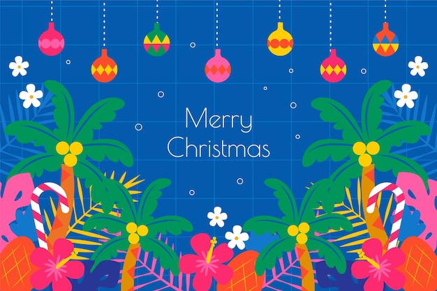 flat summer christmas illustration