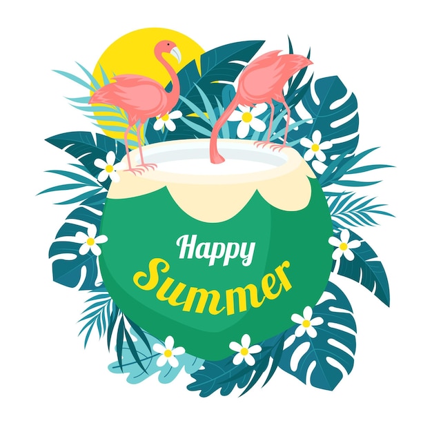 Flat summer illustration