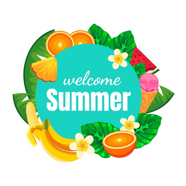 Vector flat summer illustration