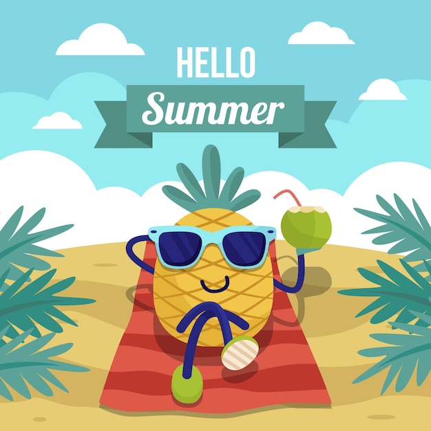 Vector flat summer illustration