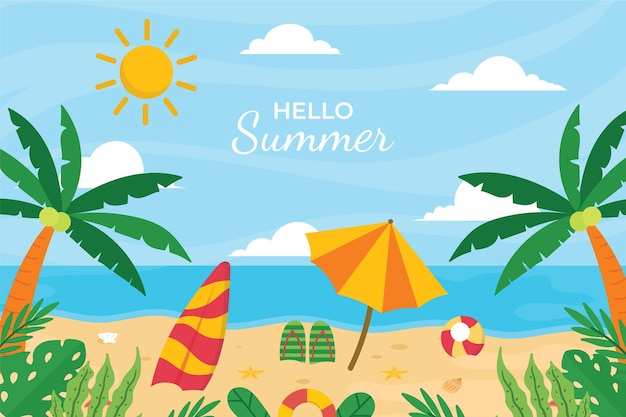 Vector flat summer illustration