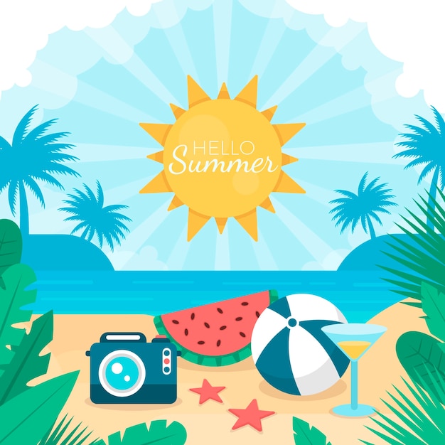 Flat summer illustration