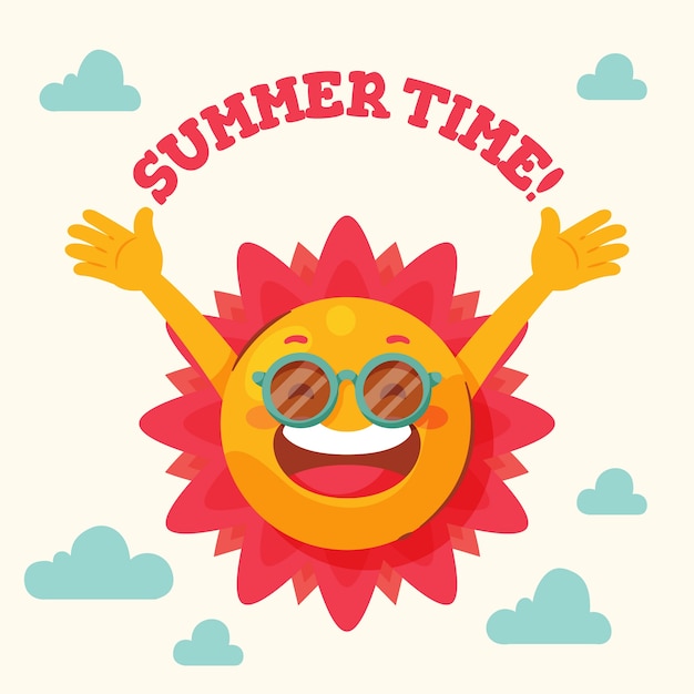 Vector flat summer illustration