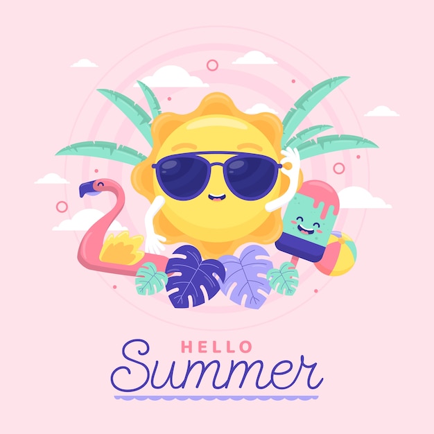 Flat summer illustration