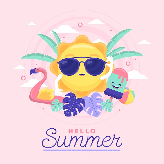 Vector flat summer illustration