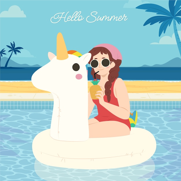 Flat summer illustration