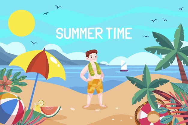 Flat summer illustration