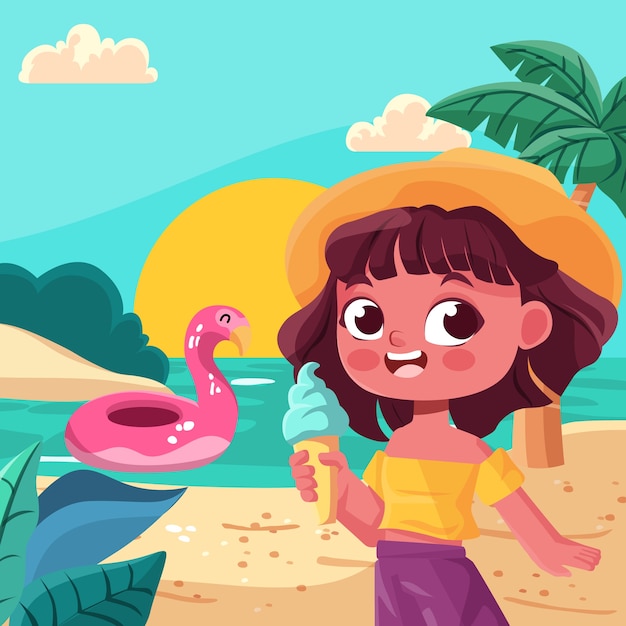 Vector flat summer illustration