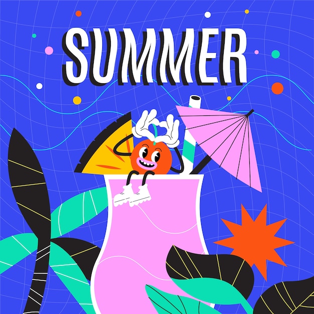 Vector flat summer illustration