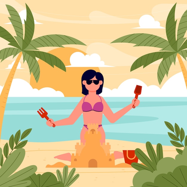 Flat summer illustration