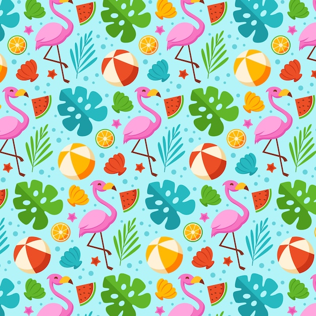 Vector flat summer pattern design