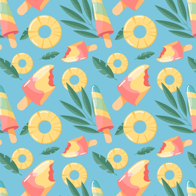 Vector flat summer pattern design