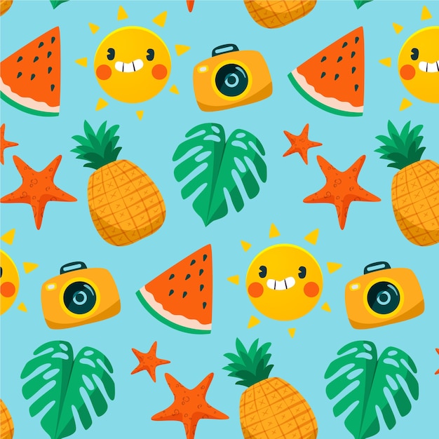 Vector flat summer pattern