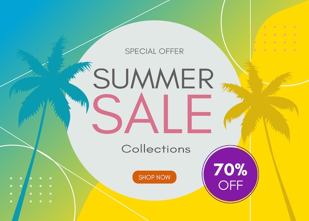 Vector flat summer sale banner