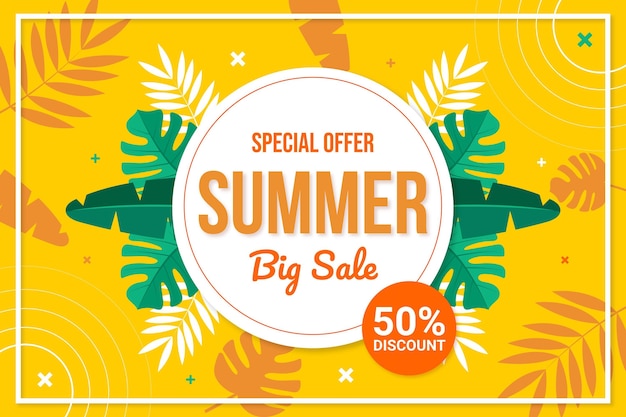 Vector flat summer sale illustration