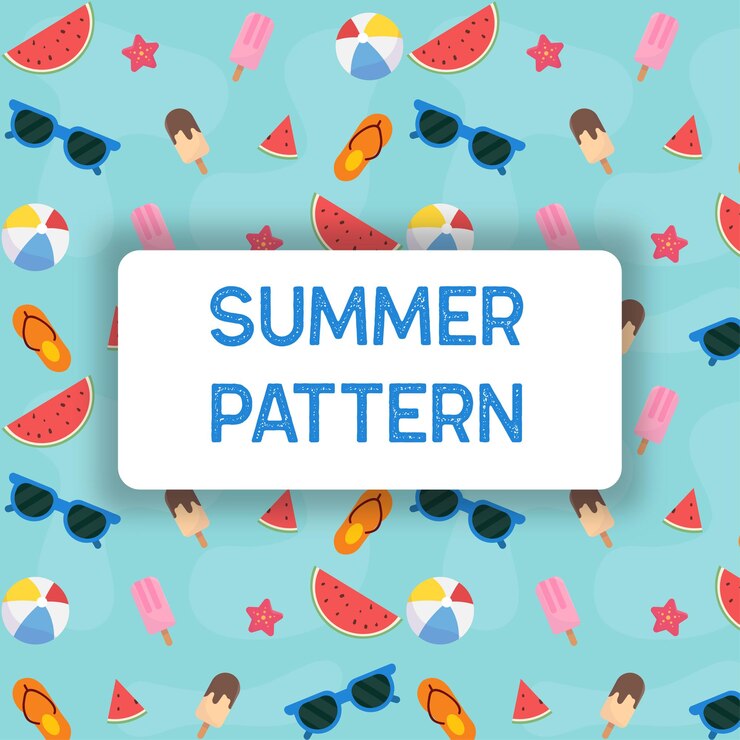 Flat summer seamless pattern