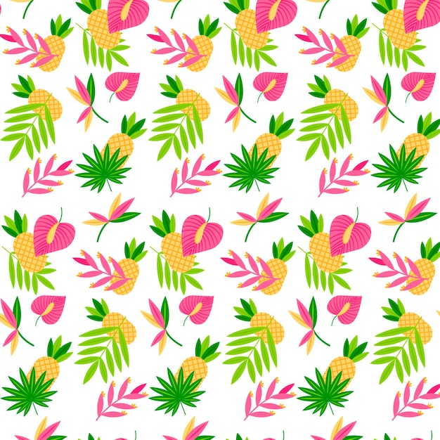 Vector flat summer tropical pattern