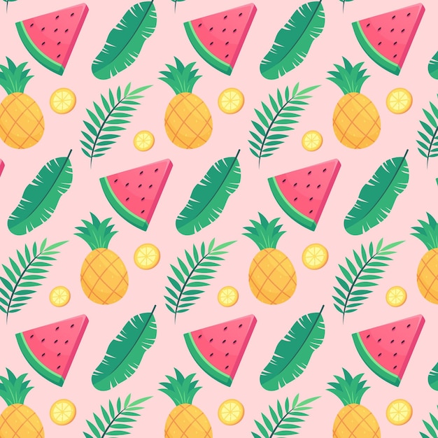 Flat summer tropical pattern