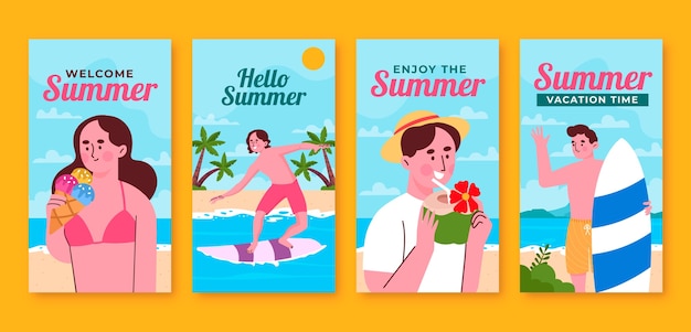 flat summertime instagram stories collection