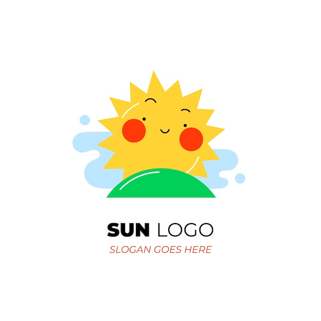 Vector flat sun logo template