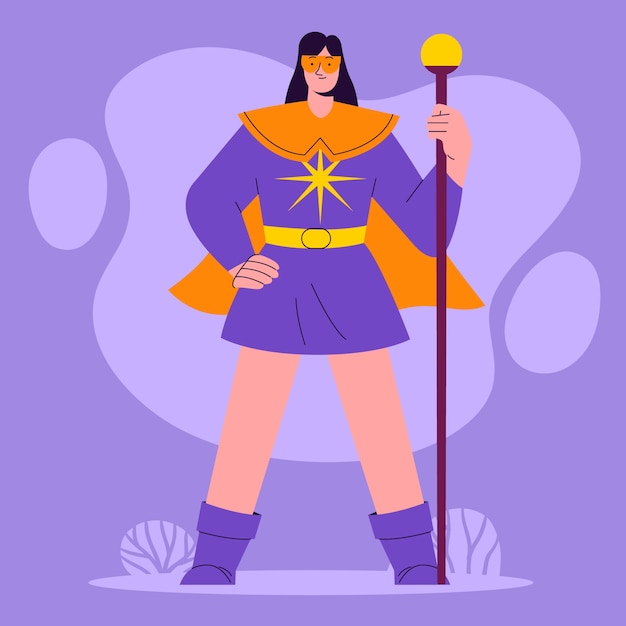 フラットスーパーヒーローキャラクターイラスト