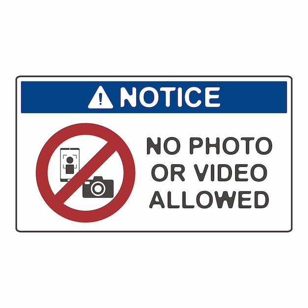 flat symbol of no photography sign