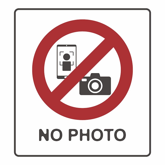 flat symbol of no photography sign
