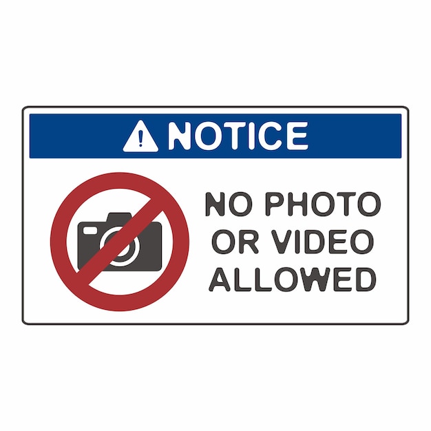 flat symbol of no photography sign