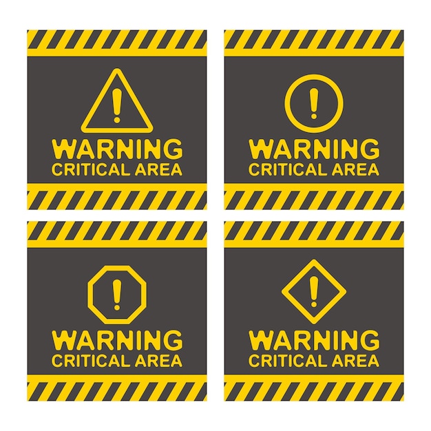 Flat symbol for warning hazard sign