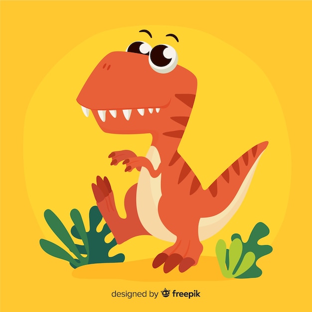 Vector flat t-rex background