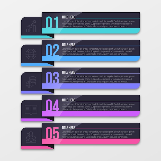 Flat table of contents infographic