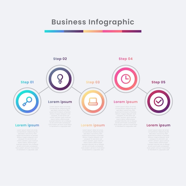 단계 비즈니스 Infographic 템플릿의 평면 테이블