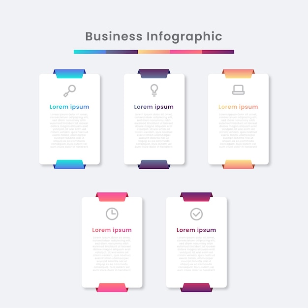 Modello di infographic di affari di tabella piatta dei passaggi