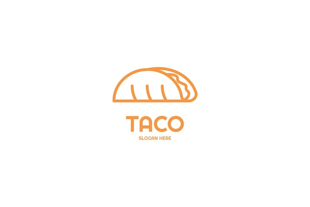 Flat taco food logo design vector illustration idea