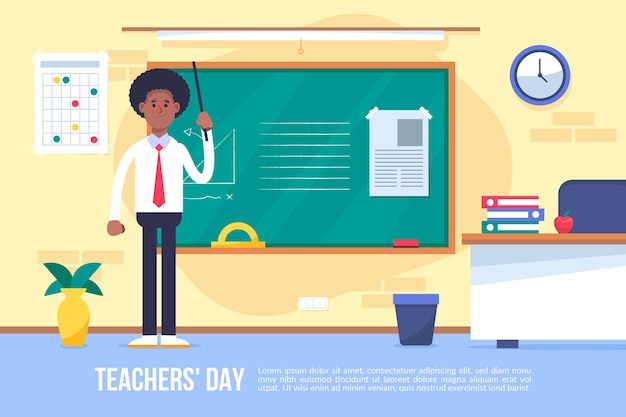 Vector flat teachers' day illustration