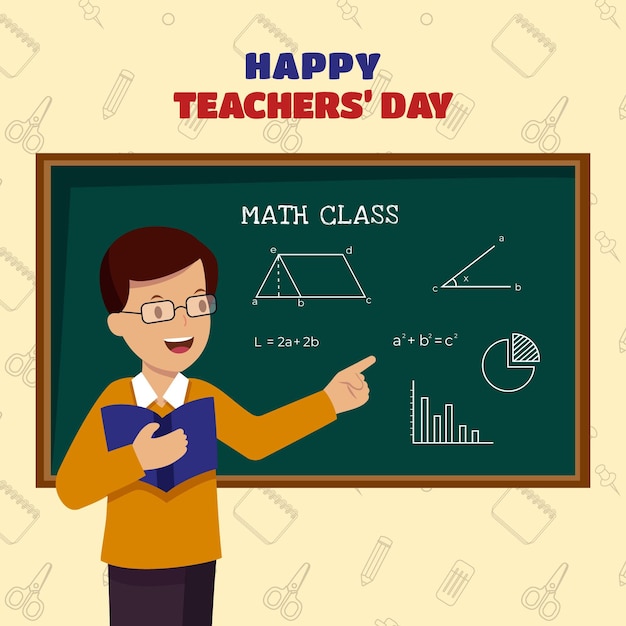 Vector flat teachers' day illustration