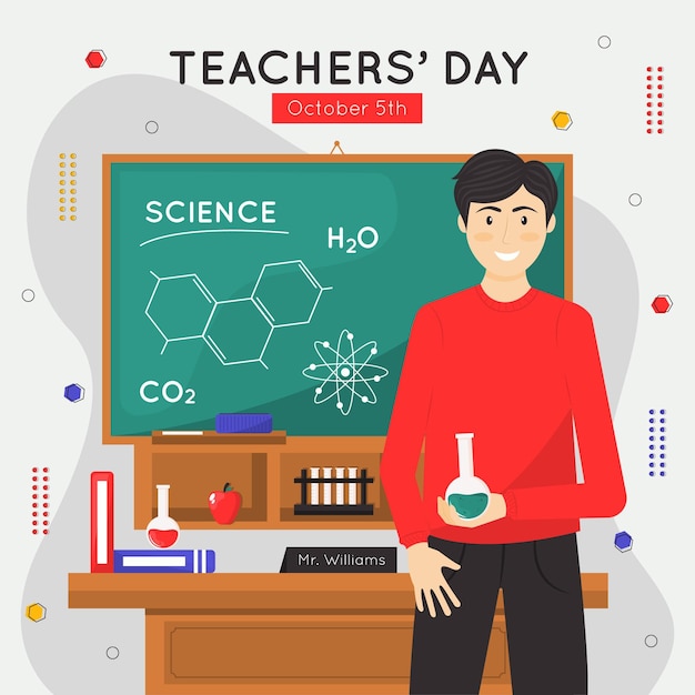 Flat teachers' day illustration