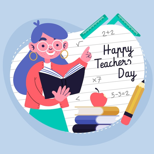 Vector flat teachers' day illustration