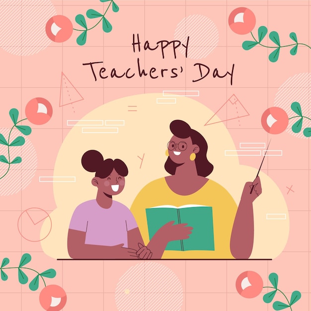 Vector flat teachers' day illustration