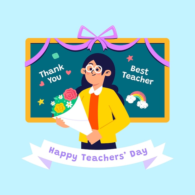 Vector flat teachers' day illustration