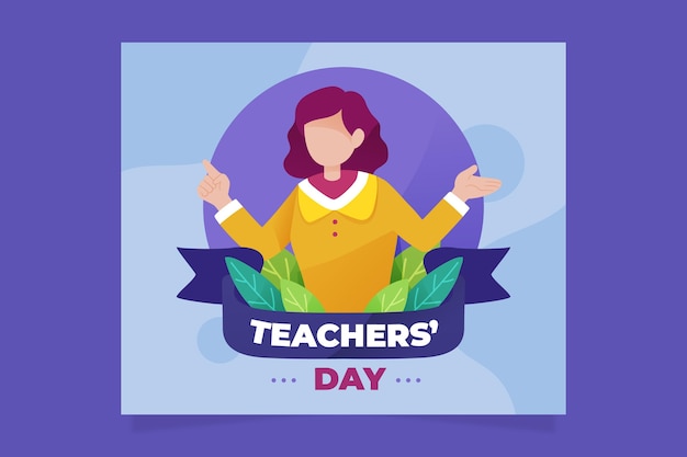 Flat teachers' day social media post template